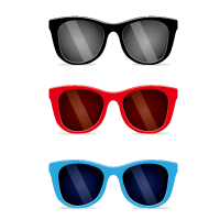 夏の日差しを遮る黒 赤 青のサングラスのイラスト 無料配布 南国イラスト Ai Epsイラレ素材 ダウンロードページ