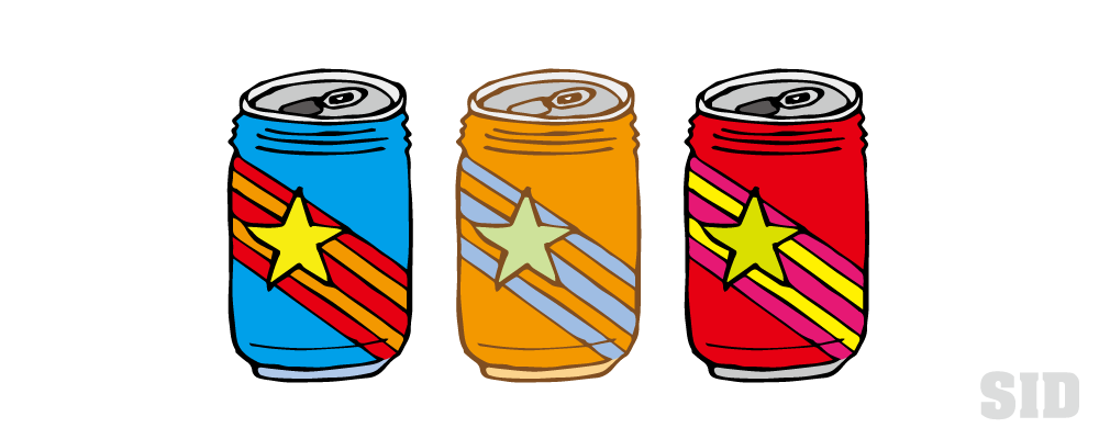 ポップなデザインの缶ジュース風イラスト 無料配布 南国イラスト Ai Epsイラレ素材 ダウンロードページ